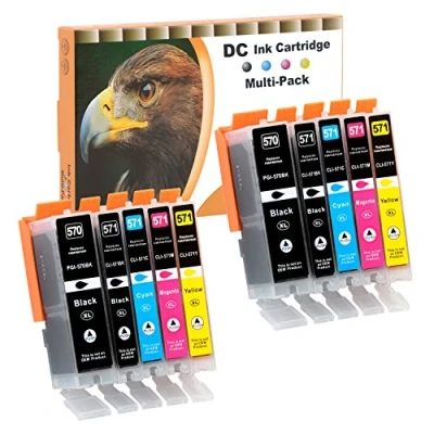 Abbildung von D&amp;C 10x Druckerpatronen Kompatibel für Canon PGI 570 PGI570 CLI 571 CLI570 PIXMA TS5051 TS5053 TS5055 TS6050 TS6051 TS6052 TS8050 TS8051 TS8052 TS8053 TS9050 TS9055 MG5750 MG5751 MG5752