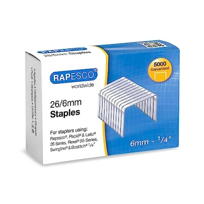 Abbildung von Rapesco S11662Z3 26/6mm (No.56) Verzinkte Heftklammern, 5000 Stück