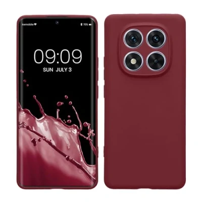 Abbildung von kwmobile Handyhülle kompatibel mit Xiaomi Redmi Note 14 Pro 5G / Poco X7 Hülle Handy Case aus weichem Silikon in Bordeaux Violett