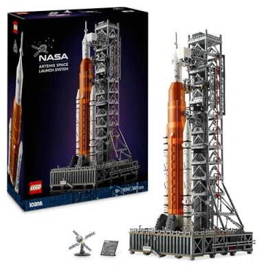 Abbildung von LEGO Icons NASA Artemis Startrampe, Geschenk, Dekoration fürs Wohnzimmer oder Büro, Bauset für Erwachsene, mit Orion Raumkapsel und Sammlerstück 10341