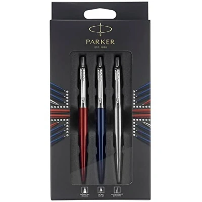 Abbildung von Parker Jotter London Trio Discovery Pack: Kugelschreiber (Royal Blue) Gelstifte (Red Kensington) &amp; Druckbleistift (Edelstahl)