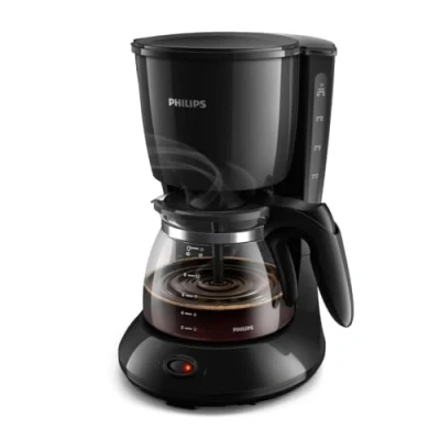 Abbildung von Philips HD7461/20 New Daily Kaffeemaschine Aroma Swirl mit Abschaltautomatik, Glaskanne, weiß/schwarz