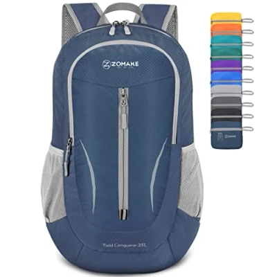 Abbildung von ZOMAKE Ultraleicht Faltbarer Rucksack Packbare Backpacks 25L,Kleiner Faltbar Rucksäcke Wanderrucksack Wasserdicht für Damen Herren Outdoor Wandern(Marineblau)