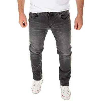 Abbildung von WOTEGA Justin Herren Jeans Hosen Slim Fit Jeanshose für Männer Stretch Herrenhose Slimfit, Grau (Magnet 193901), W32/L30