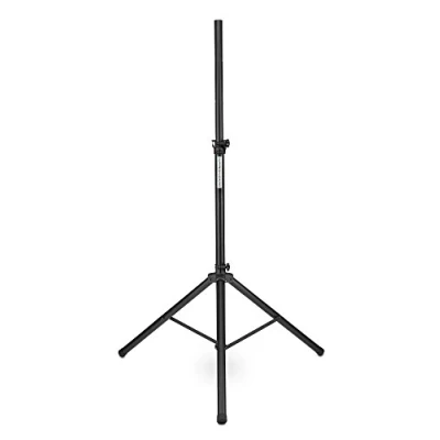 Abbildung von Pronomic SPS 1A Boxenstativ Aluminium Boxenständer mit stabiler extra breiter Dreibein Konstruktion Höhe 125 185 cm Stativ auch als Dartstativ oder Fotostativ verwendbar