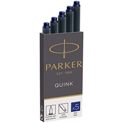 Abbildung von Parker Tintenpatronen für Füller lange Patronen blaue QUINK Tinte 5 Stück
