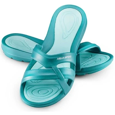 Abbildung von Aqua Speed Badesandalen Damen &amp; Mädchen + Mikrofaserhandtuch Badelatschen Duschsandalen Badeschuhe Badeschlappen Petrol Gr. 36 Panama