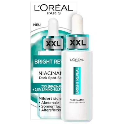 Abbildung von L&#039;Oréal Paris Anti Pigmentflecken Serum XXL, mit Niacinamid &amp; AHA, für strahlendere ebenmäßigere Haut, Bright Reveal Dark Spot 50 ml [Exklusiv bei Amazon]