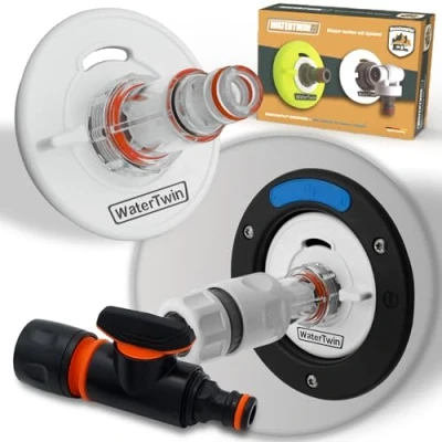 Abbildung von MaJoCompTec® WATERTWIN Tankdeckel mit Wasseranschluss Wassertankdeckel Befülladapter für Wassereinfüllstutzen Wohnmobil Wohnwagen Zubehör (PRO Version + Filter Ventil, Adapter 3 PIN D:78)