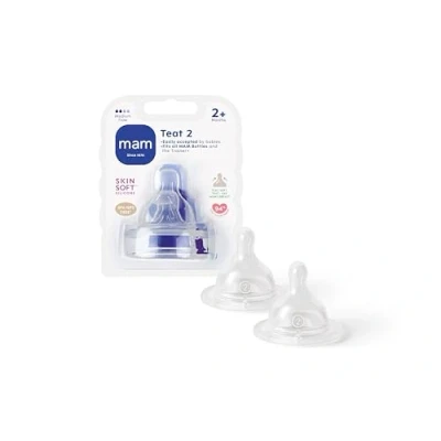 Abbildung von MAM Teats Size 2, Suitable for 2+ Months, Medium Flow with SkinSoft Silicone, Fits All Baby Bottles, Feeding Essentials, Pack of 2