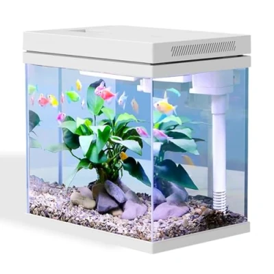 Abbildung von 16L Fischtank Nano Glas Wassermann Set mit Licht und Filter System, Aquarium, wasserdichte spülmittelfreie Ausführung (16L)