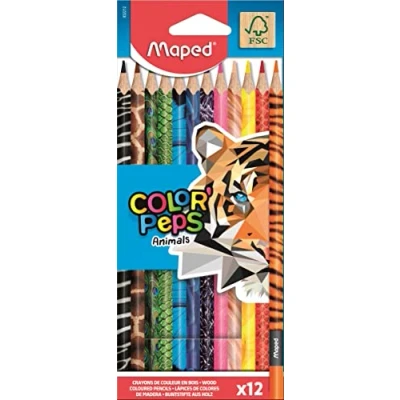 Abbildung von Maped 832212 Color‘Peps, Bunte Farbstifte Tier, x12