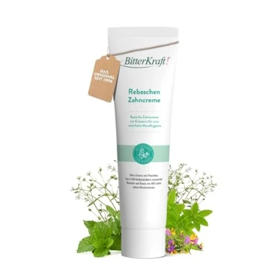 Abbildung von Gutsmiedl Hildegard von Bingen Rebaschen Zahncreme ohne Fluoride basische Zahnpasta mit Eisenkraut, Wermut, Vogelmiere, Krauseminze &amp; Myrrhe 100% natürlich, vegan Made in Germany (75ml)