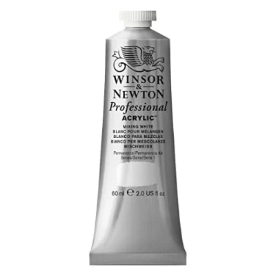 Abbildung von Winsor &amp; Newton 2320415 Professional Acrylfarbe in Künstlerqualität, hohe Farbbrillanz Deckkraft, Archivqualität, 60ml Tube Mischweiss