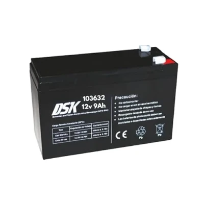 Abbildung von DSK 103632 Blei Akku, wiederaufladbar, hohe Entladung, versiegelt, AGM, 12 V, 9 Ah, ideal für UPS SAI, Sicherheits und Kommunikationssysteme, Notlichter usw
