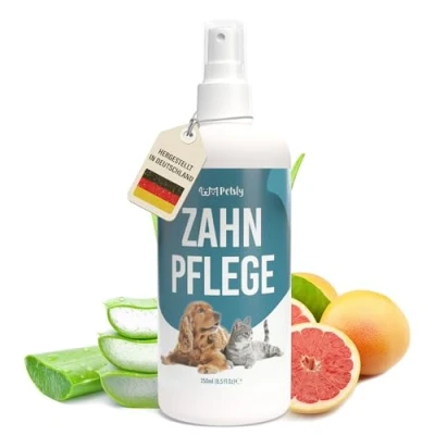 Abbildung von Petsly® Dentalspray für Hunde &amp; Katzen 250 ml Frische Minze Kein Spülen oder Bürsten Gegen Zahnstein und schlechten Atem Zahnpflege Hund Katze mit 3 fach Wirkung