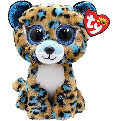 Abbildung von TY Cobalt Leopard Beanie Boo Regulär 6&quot; Baby Weiches Plüschtier Sammlerstück Kuscheliger Stoffteddy