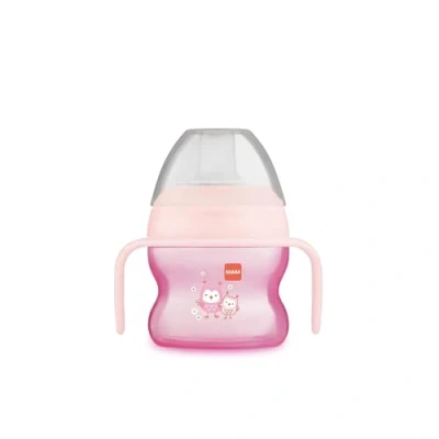 Abbildung von MAM Starter Cup Baby Trinklernbecher (150 ml), Trinkbecher für erste Trinkversuche, Schnabelbecher mit rutschsicheren Griffen, ab 4 Monaten, Eule