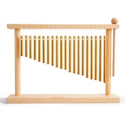 Abbildung von ENNBOM 20 Töne Chime Table Top Bar Wind Bars Instrument Percussion mit Schlägel (Gold)