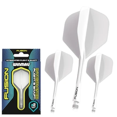 Abbildung von WINMAU Darts Fusion Integrated Flight &amp; Shaft System No.2 Shape Design Weiß Farbe, Kurze Länge