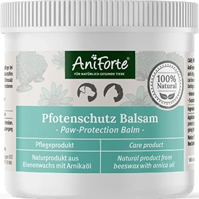 Abbildung von AniForte Pfotenbalsam Hund 120 ml Natürlicher Pfotenschutz für Hundepfoten mit Bienenwachs, Katzen Pfotencreme trockene &amp; rissige Pfoten im Sommer durch heißen Asphalt Sand