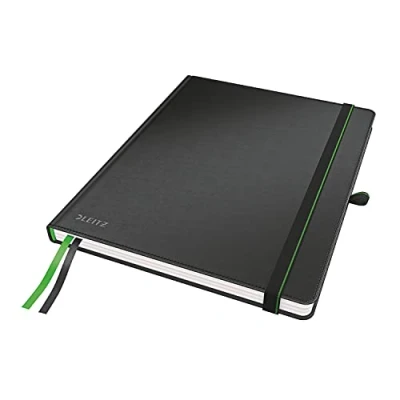 Abbildung von Leitz Complete Qualitäts Notizbuch B5 liniert (iPad, Tablet Format), 160 Seiten, 80 Blatt, Hardcover, 100 g/m² Papier FSC zertifiziert, Verschluss,, Lesezeichen, Stiftschlaufe, Schwarz, 44740095