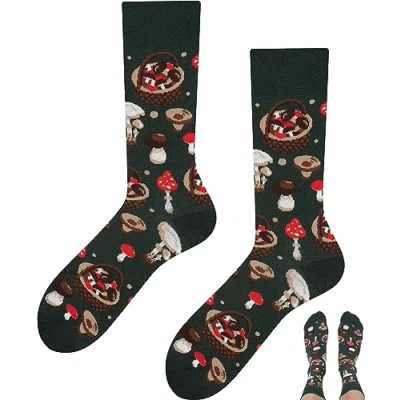 Abbildung von TODO Lustige Socken Damen und Herren, Coole mit Motiv Bunte, Mehrfarbige, Verrückte (43 46, Pilze)