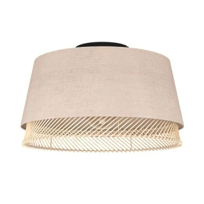 Abbildung von EGLO Deckenlampe Tabley, natürliche Deckenleuchte, Wohnzimmerlampe aus Leinen und Bambus, Aufbaulampe für Wohnzimmer Schlafzimmer, Lampe mit E27 Fassung, Ø 38 cm