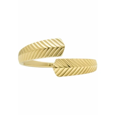 Abbildung von Fossil Damen Ringe aus Edelstahl offen, 6, Gold Ton