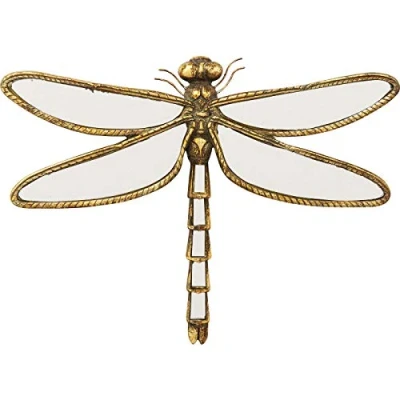 Abbildung von Kare Design Wandschmuck Dragonfly Mirror Gold, Wandschmuck, Libelle, Glas verspiegelt, Accessoires, Wohnzimmer, Wandobjekt, Wanddeko, 27x35x4 cm (H/B/T)