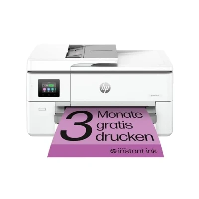 Abbildung von HP OfficeJet Pro 9720e A3 Multifunktionsdrucker, drucken bis A3, 3 Monate gratis mit Instant Ink inklusive, HP+, Drucker, Scanner, Kopierer, Fax, WLAN, LAN, Duplex, Airprint, Grau Weiß