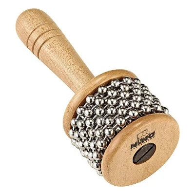 Abbildung von Nino Percussion Cabasa Instrument Small Kleines Musikinstrument für Kinder ab 4 Jahren Birkenholz, Natur (NINO701)