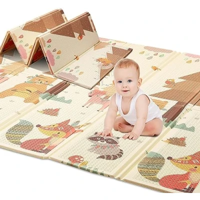 Abbildung von Spielmatte baby Teppich Babymatte faltbarer Spieldecke Krabbelmatte Bodenmatte XPE rutschfest Material, Tragbar für Innen oder Außenbereich