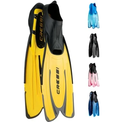 Abbildung von Cressi Agua Unisex Premium Flossen Self Adjusting zum Tauchen, Apnoe, Schnorcheln und Schwimmen, Blau (Aquamarin), 43/44