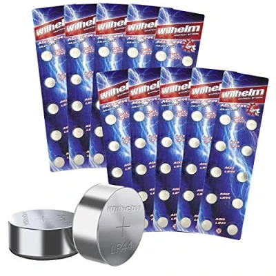 Abbildung von 100 X Wilhelm AG13/147/LR44/SR44W/357/LR1154/V13GA Qualitätsbatterien 1,5 V Alkaline Blister