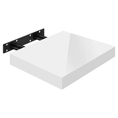 Abbildung von WOLTU Wandregal Volato Wandboard freischwebend hochglänzend weiß Schweberegal CD DVD Regal Bücherregal Holz Board 30x22,9x3,8cm RG9489ws
