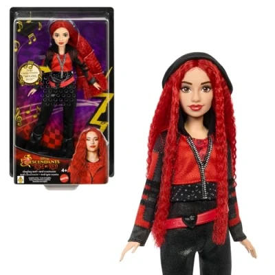 Abbildung von Mattel Disney „Descendants: The Rise of Red“ Puppe singende Red mit vom Film inspirierter Kleidung und Accessoires, singt „Seeing Red“, HWT96