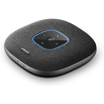 Abbildung von Anker PowerConf S3 Konferenzlautsprecher, 6 Mikrofone, smarte Tonaufnahme, 24 Std Akku, Soundcore App, Bluetooth 5, USB C, für Büro &amp; Homeoffice (in Schwarz)