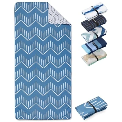 Abbildung von Fit Flip Strandtuch XXL Mikrofaser Badetuch Strandtücher leicht und schnelltrocknend 100% recyceltes Handtuch Strandhandtuch zum Baden (Brushes 160x90cm)