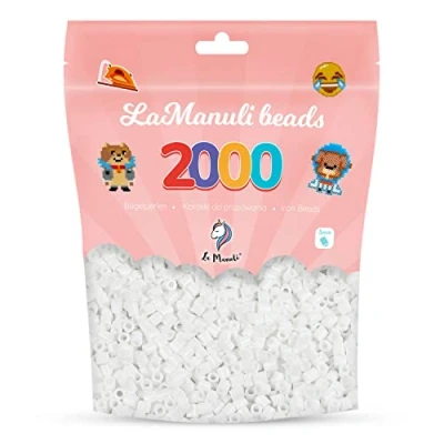 Abbildung von La Manuli Bügelperlen ca. 2000 Stück Midi Perlen Im wiederverschließbaren Beutel Nachfüllset Bastelperlen Mit jeder Marke Beads kompatibel 5 mm Steckperlen (Glitzer)