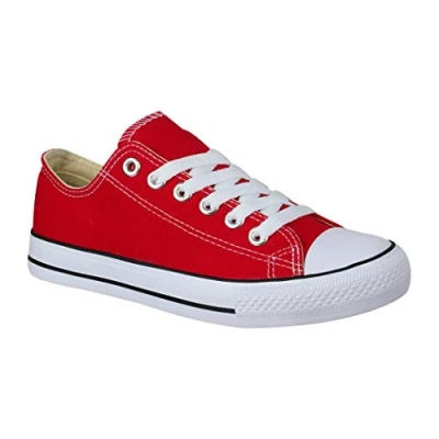 Abbildung von Elara Unisex Sneaker Textil Turnschuh Low top Chunkyrayan B YD3230 Rot 42