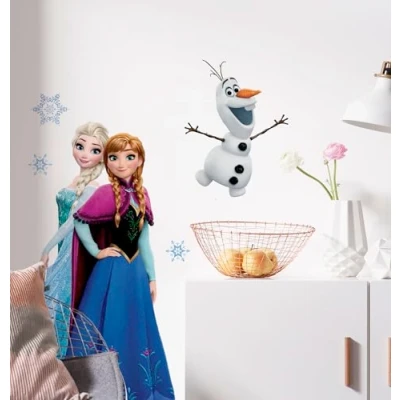 Abbildung von Frozen Wandtattoo mit Anna und Elsa Größe 50 x 70 cm, Disney Wandsticker für das Kinderzimmer, Eiskönigin, Aufkleber, Dekoration, Mädchen