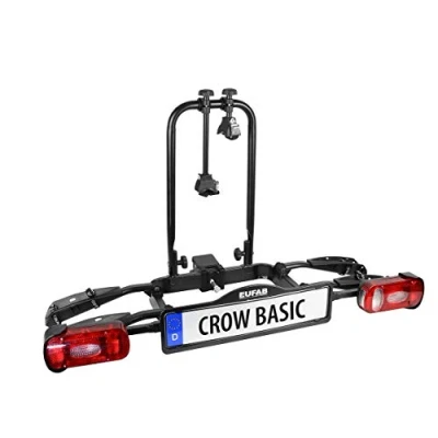 Abbildung von EUFAB 11569 Fahrradträger CROW BASIC, E Bike geeignet, teilweise vormontiert, für 2 Fahrräder, Anhängerkupplung, Schwarz