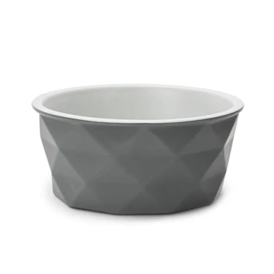 Abbildung von lionto Futternapf aus Keramik mit rutschfestem Silkonboden, 1100 ml, Hundenapf robustem &amp; geruchsneutralem Material, leicht zu reinigen, ergonomisches Design, Wassernapf für Hunde&amp;Katzen, grau