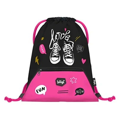 Abbildung von Baagl Turnbeutel für Mädchen wasserdichte Schuhbeutel Kinder Schule und Kindergarten Sportbeutel, Sportsack (Turnschuhe)