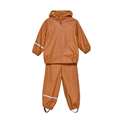 Abbildung von CeLaVi Unisex Kids Basic Recycle PU Rainwear Set, Amber Brown, 110
