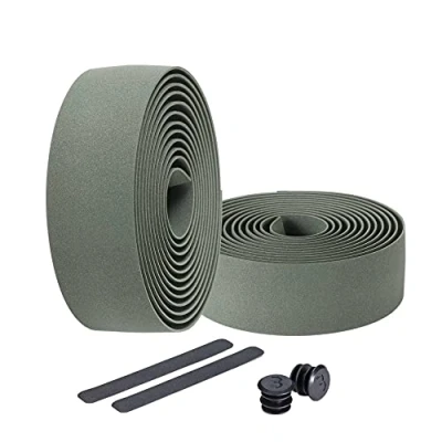 Abbildung von BBB Cycling Unisex Adult RaceRibbon BHT 01 Fahrrad Lenkerband Rutschfest und Stoßdämpfend für MTB Rennrad Urban Inkl. Abklebeband Lenkerstopfen Olivgrün, Einheitsgröße, 200 x 3 cm