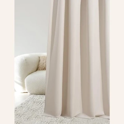 Abbildung von ROOM99 Vorhang mit Kräuselband Aura 140 x 230 cm Breite Höhe Verdunkelung Schiebegardinen Deko Modern Curtain Gardine Wohnzimmer Schlafzimmer Hellbeige, 1 Stück