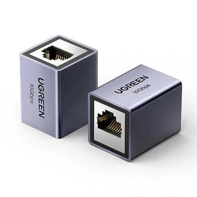 Abbildung von UGREEN LAN Kabel Verlängerung RJ45 Kupplung 10 Gigabit Verbinder Ethernet Netzwerkkabel Cat7/ Cat6/ Cat5e/ Cat5（Grau 2 Stück）