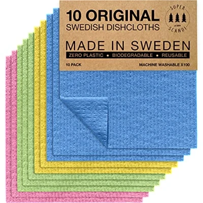 Abbildung von SUPERSCANDI schwedische Geschirrtücher, Papierhandtuchersatz (10 Stück